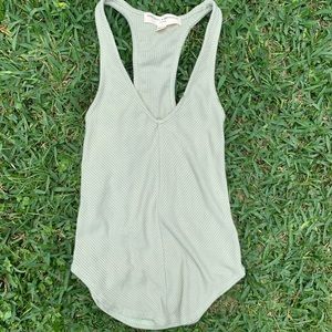 Urban Outfitters Racerback Ribbed V-Neck Tank